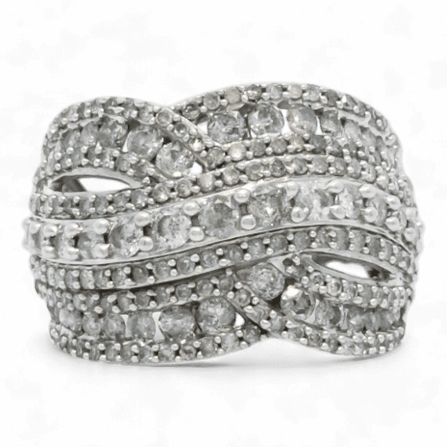  Ring 10k White Gold with 1.99 Carats of Diamonds