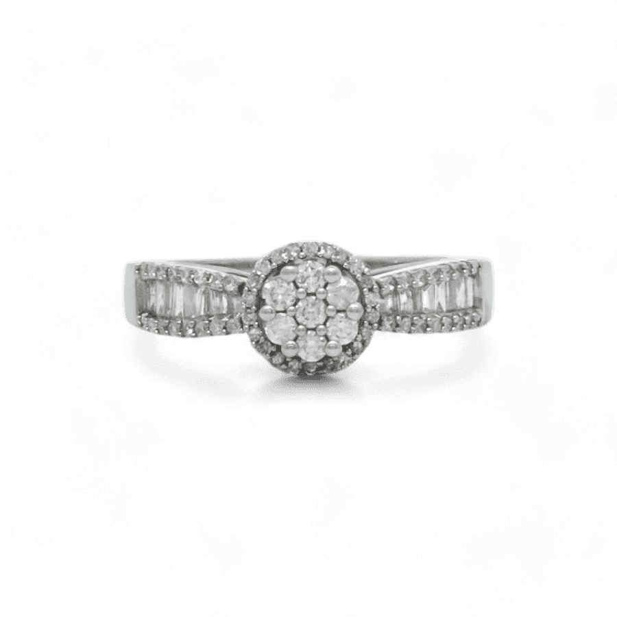  Ring 10K White Gold With 0.73 Carats Of Diamonds