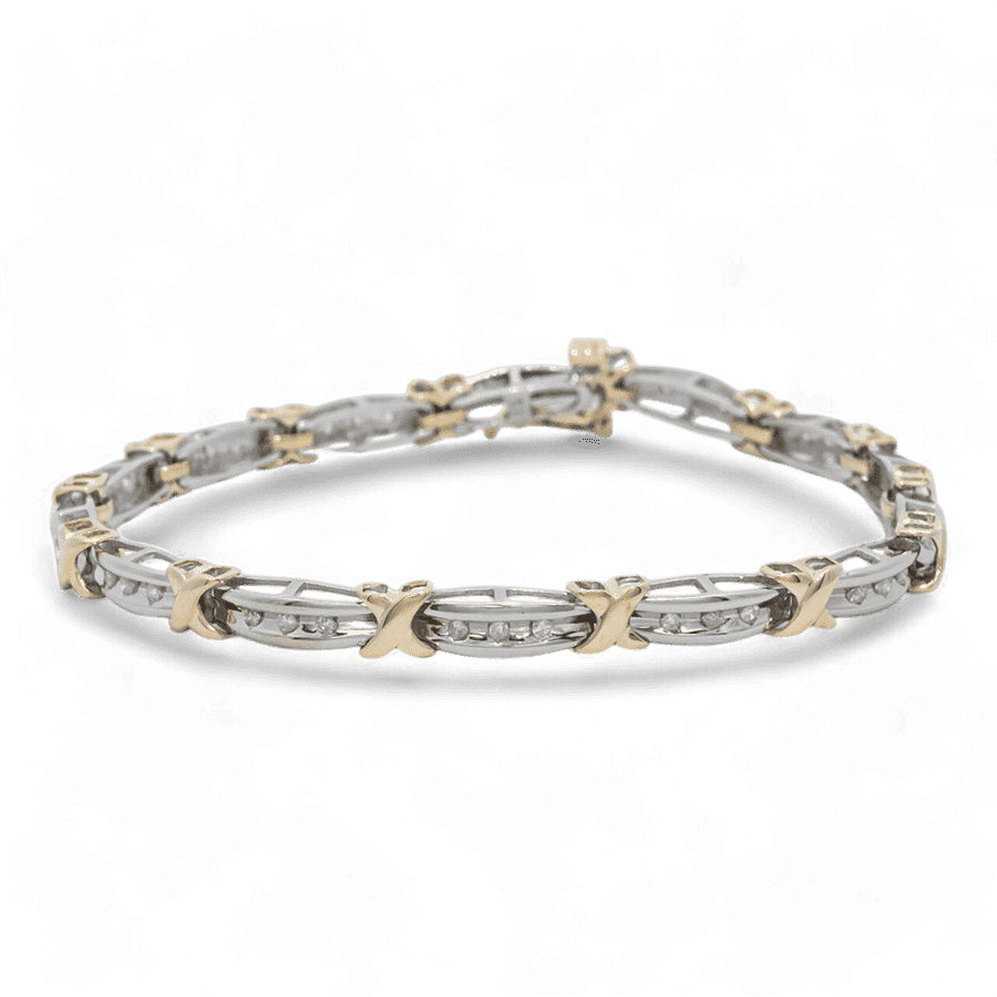  Bracelet 10k Yellow Gold with 0.42 Carats of Diamonds