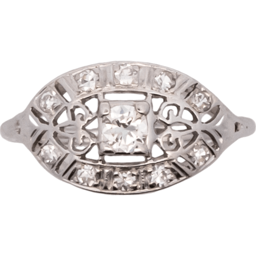  Ring 18k White Gold with 0.22 Total Carats of Diamonds