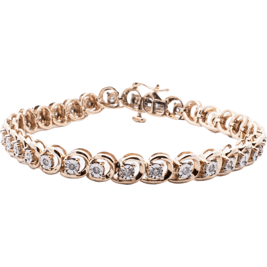  Bracelet 10k Yellow Gold With 0.31 Carats Of Diamonds