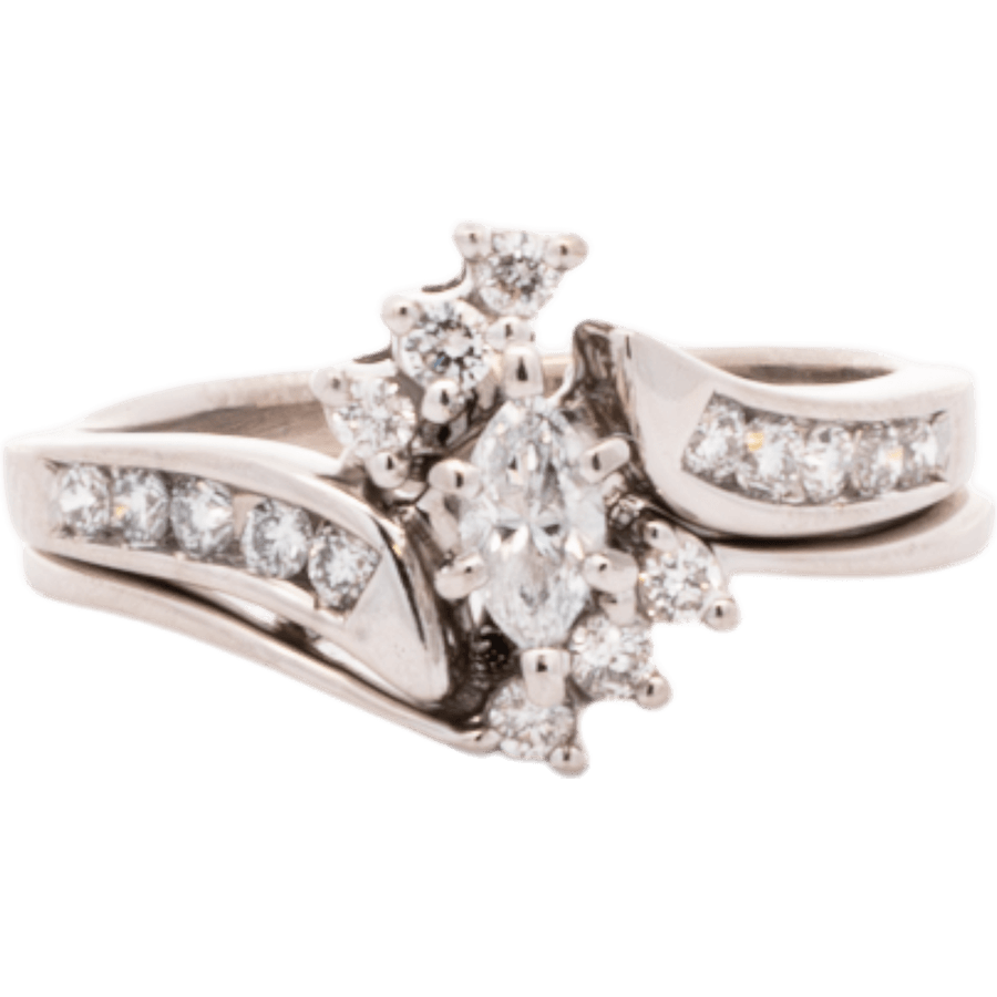  Ring 14k White Gold with 0.54 Carats of Diamonds