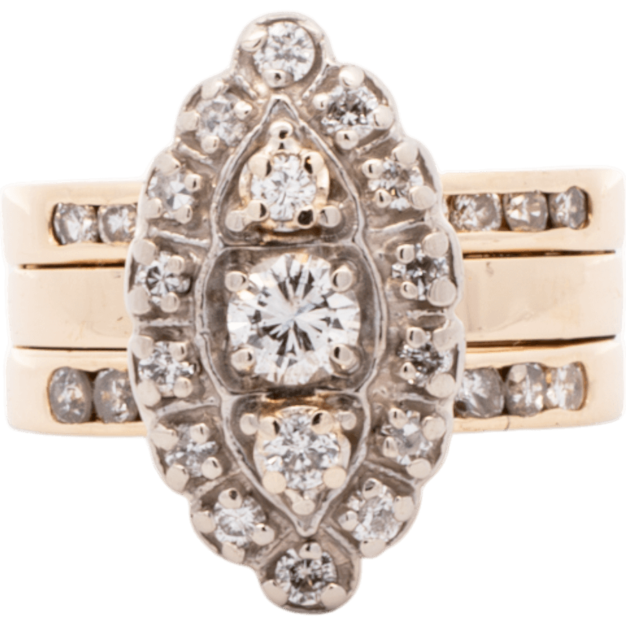  Ring 14k Yellow Gold with 1.09 Carats of Diamonds