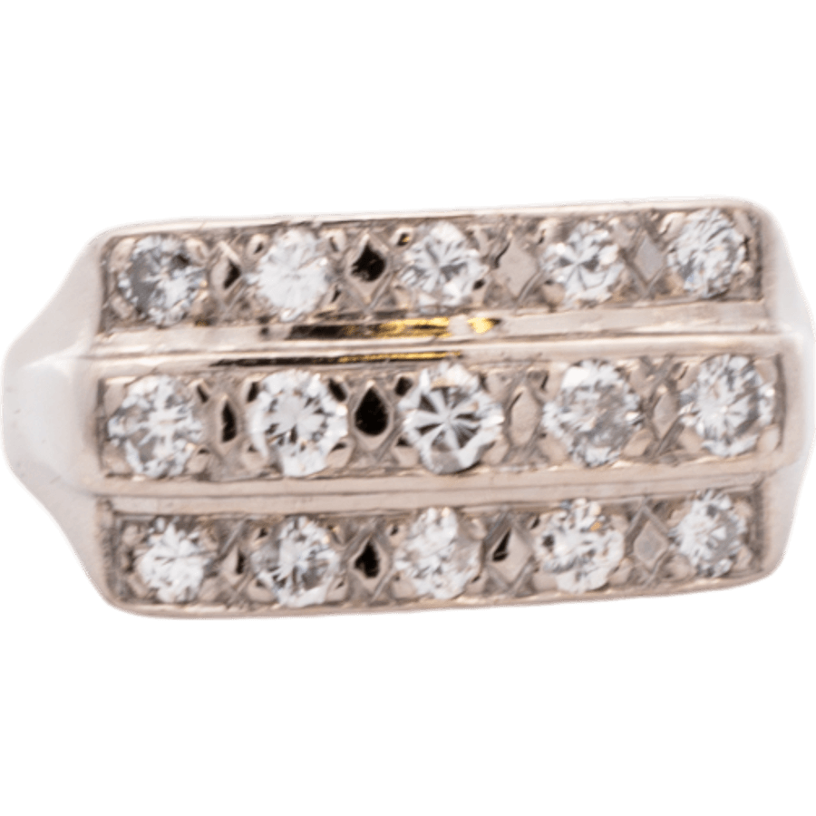  Ring 10k White Gold with 0.7 Carats of Diamonds