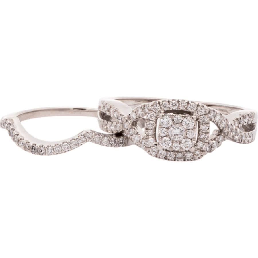  Ring 10k White Gold with 0.532 Carats of Diamonds