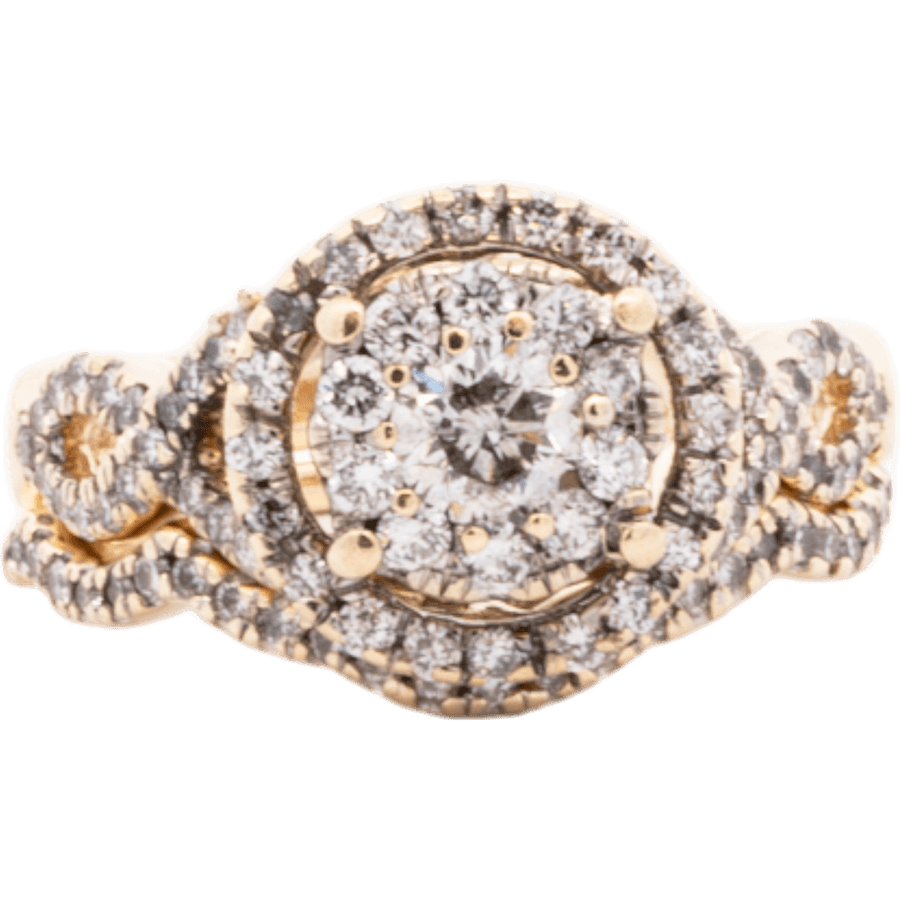  Ring 14k Yellow Gold with 1.01 Carats of Diamonds