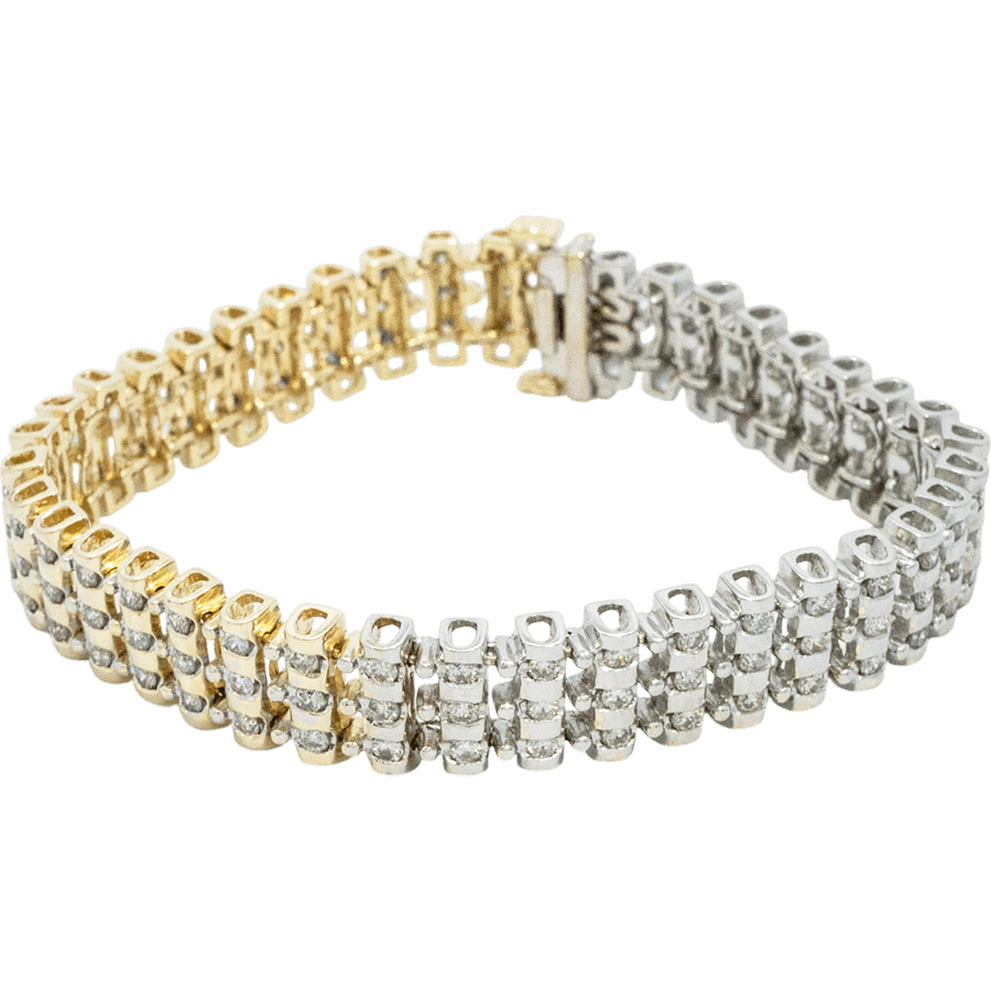  Bracelet 14k Two Toned Gold with 3.6 Total Carats of Diamonds