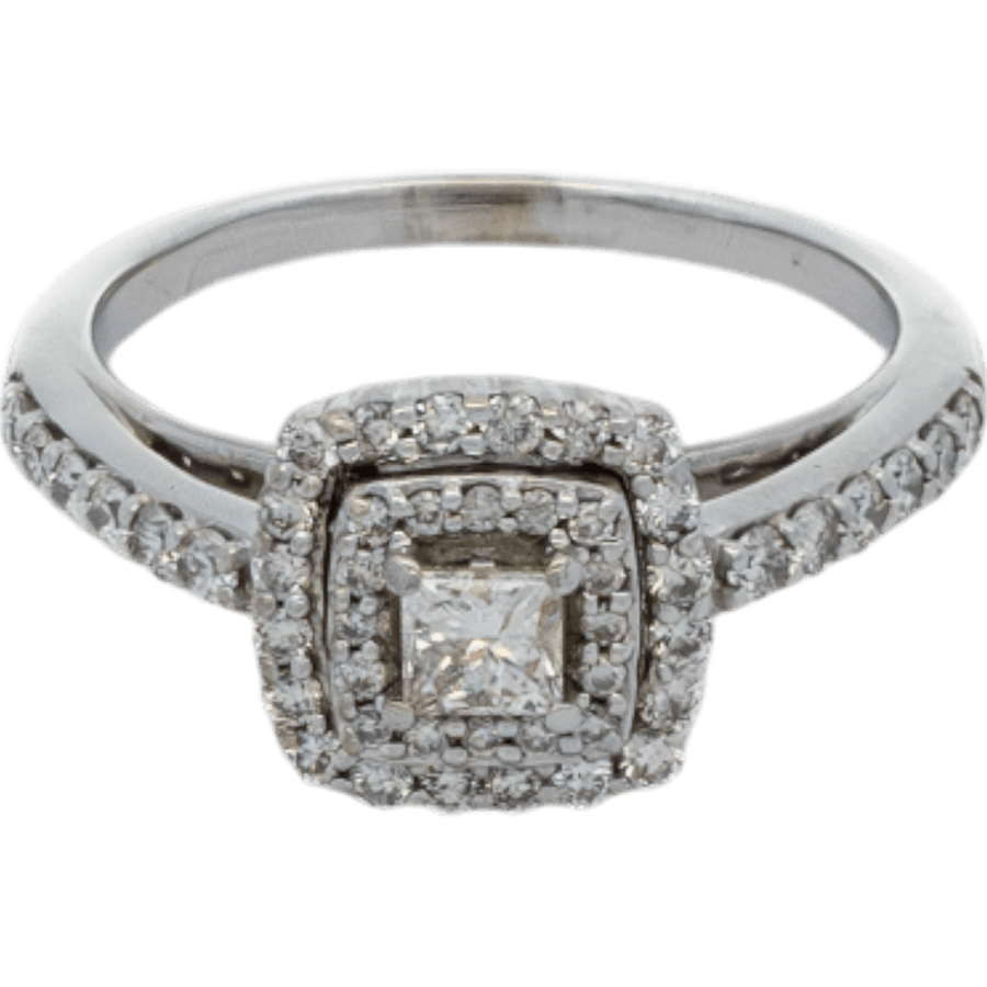  Ring 14k White Gold with 0.61 Total Carats of Diamonds