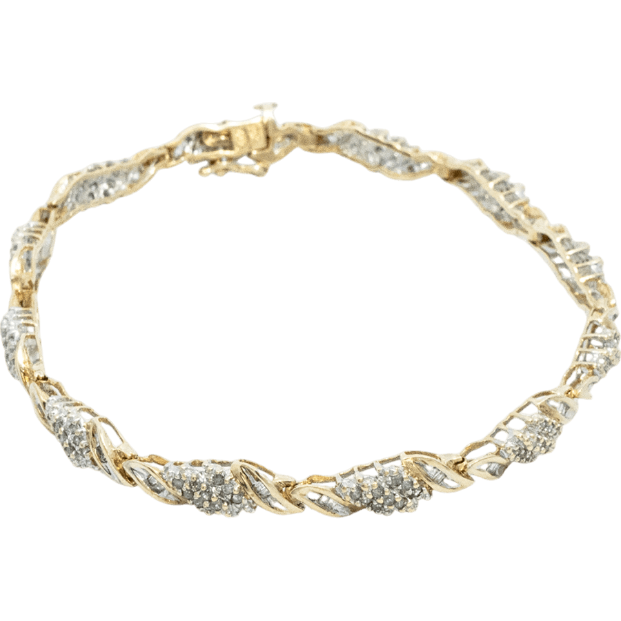  Bracelet 10k Yellow Gold with 1.54 Total Carats of Diamonds