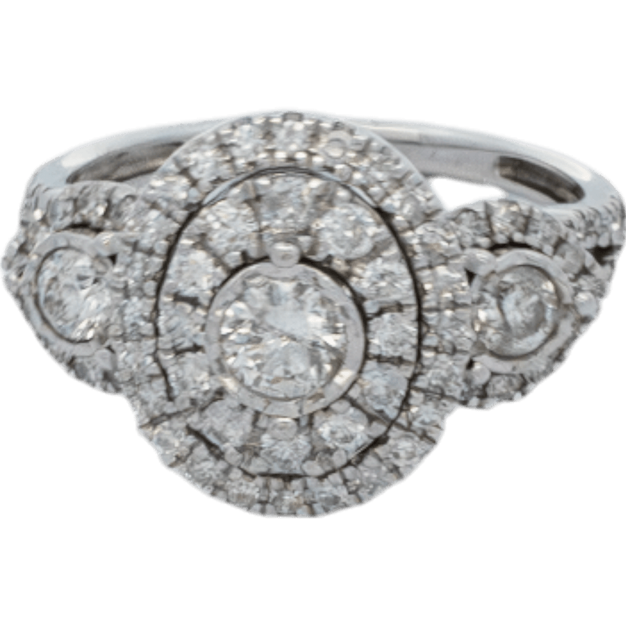  Ring 10k White Gold with 1.01 Total Carats of Diamonds