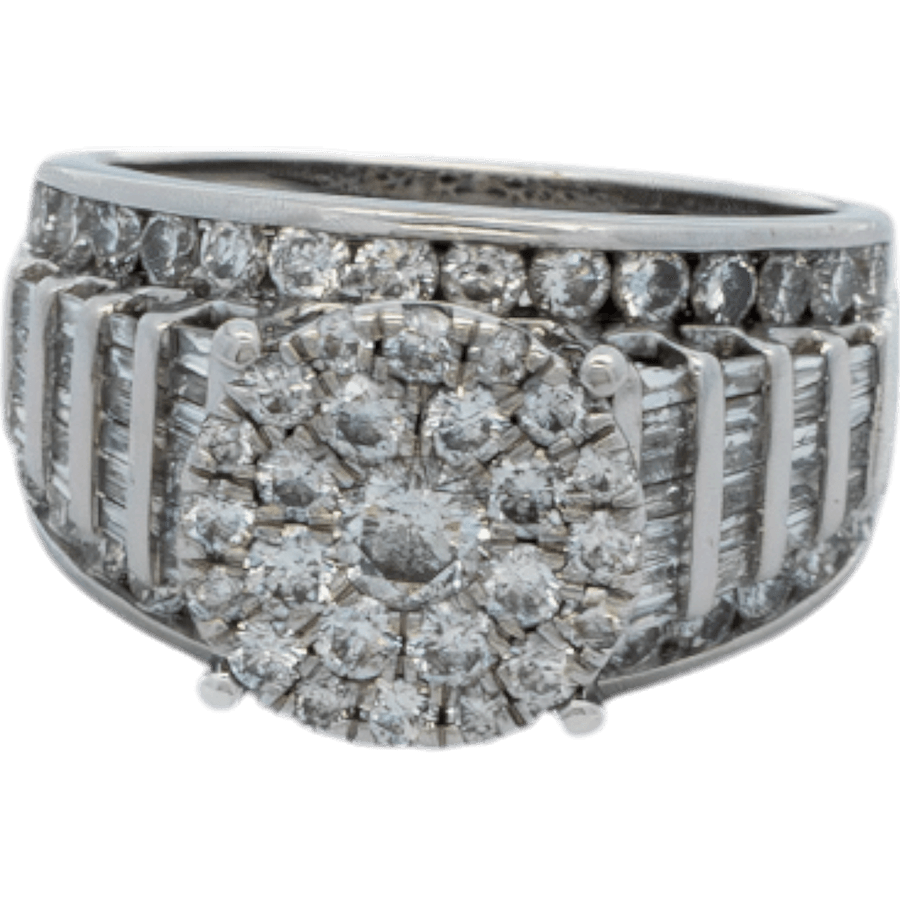  Ring 14k White Gold with 1.84 Total Carats of Diamonds