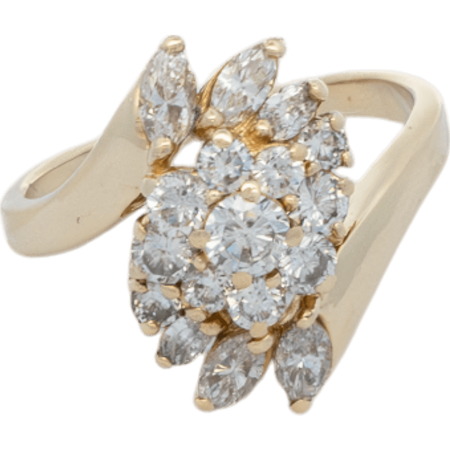  Ring 14k Yellow Gold with 1.03 Total Carats of Diamonds