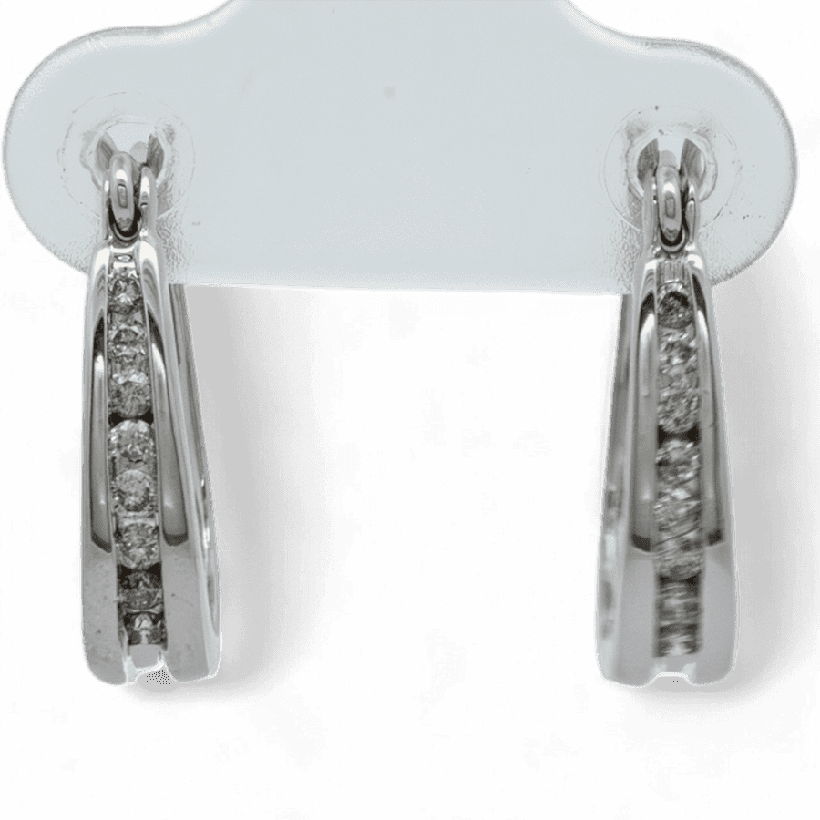  Earrings 14k White Gold With 0.32 Carats of Diamonds