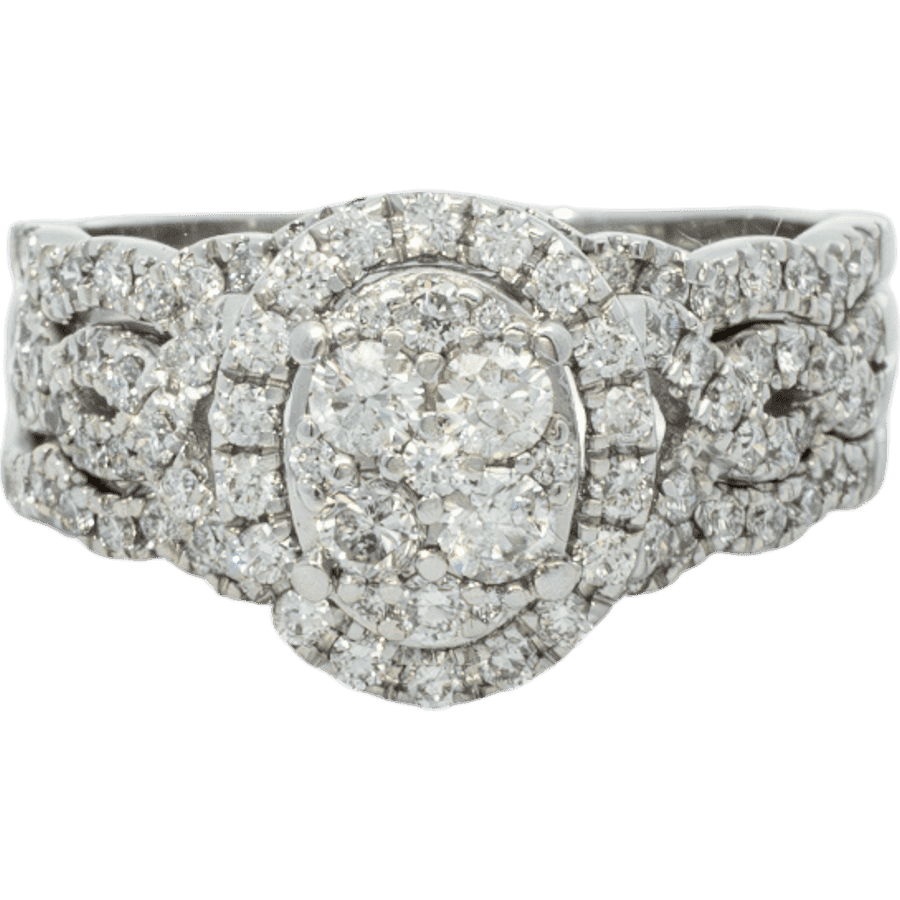  Ring 14k White Gold With 2.42 Carats of Diamonds