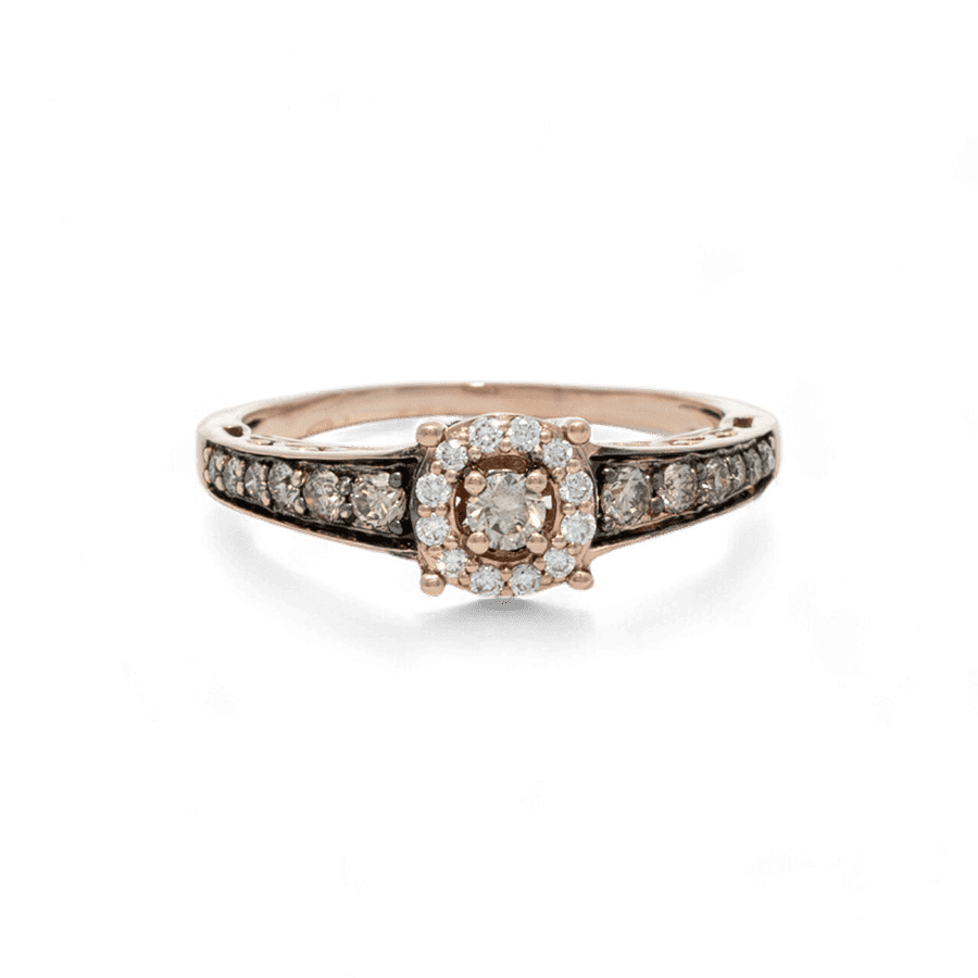  Ring 14k Rose Gold with 0.72 Carats of Diamonds