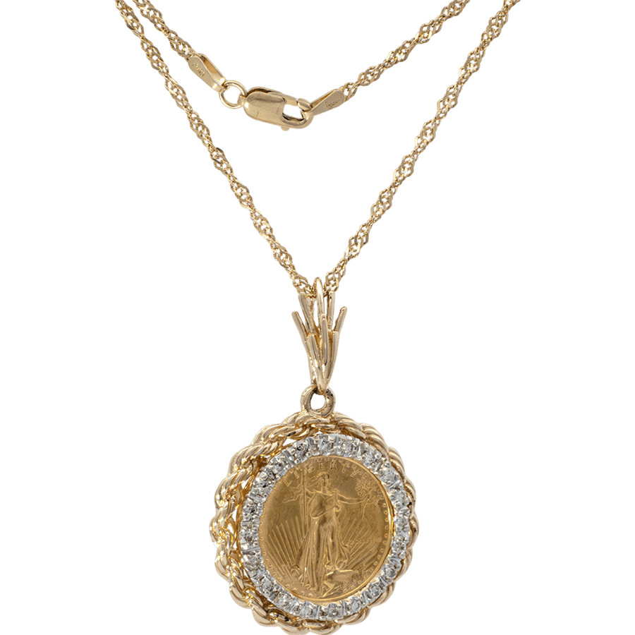  Pendant 14k Yellow Gold with 0.4 Carats of Diamonds