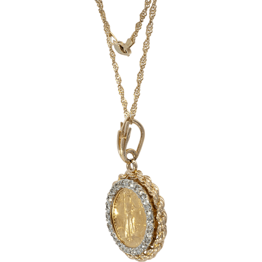 Picture of  Pendant 14k Yellow Gold with 0.4 Carats of Diamonds