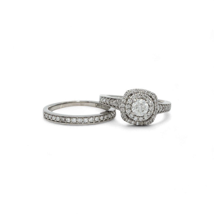  Ring 14k White Gold with 1.2 Carats of Diamonds