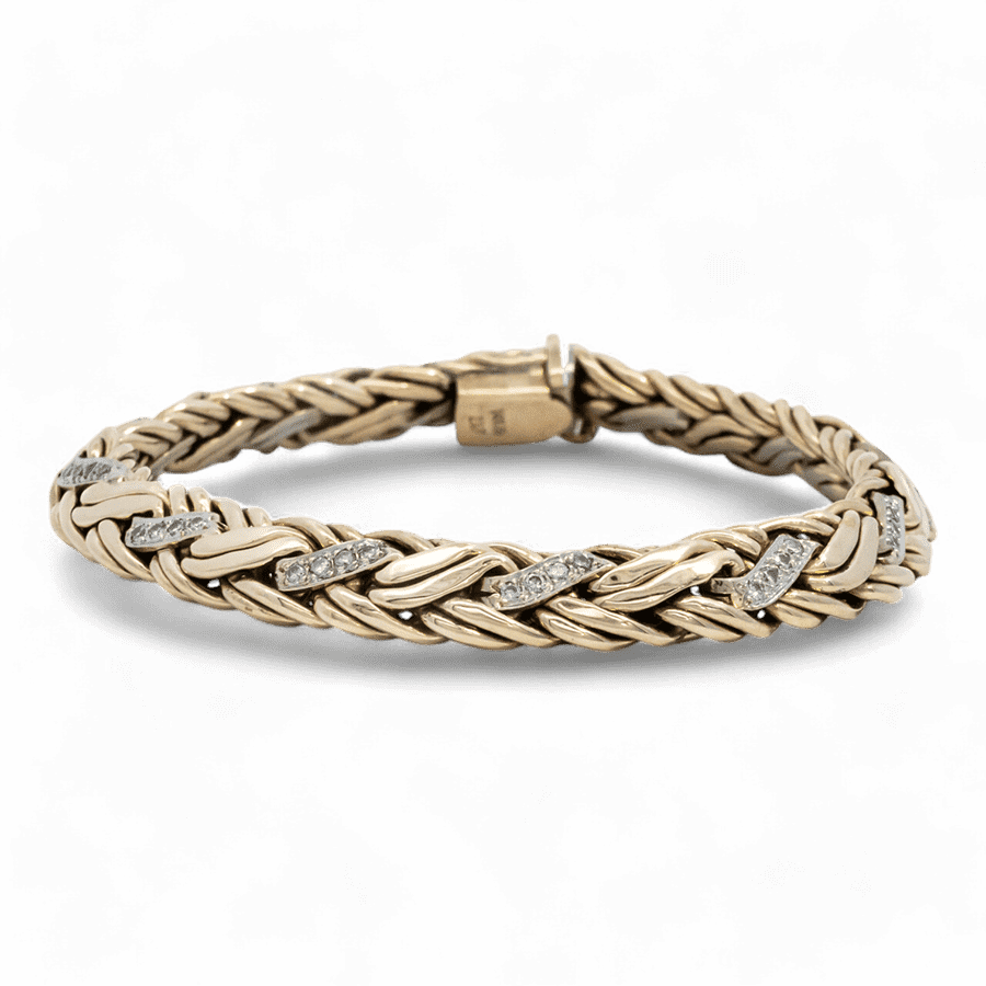  Bracelet 14k Yellow Gold with 0.96 Carats of Diamonds