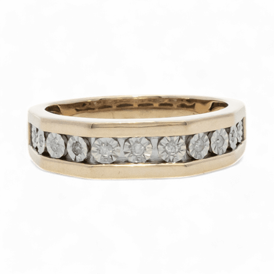  Ring 10k Yellow Gold with 0.11 Total Carats of Diamonds