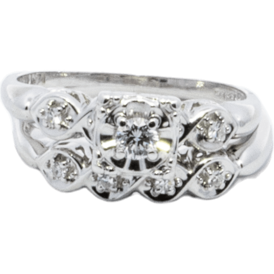  Ring 14k White Gold with 0.27 Carats of Diamond