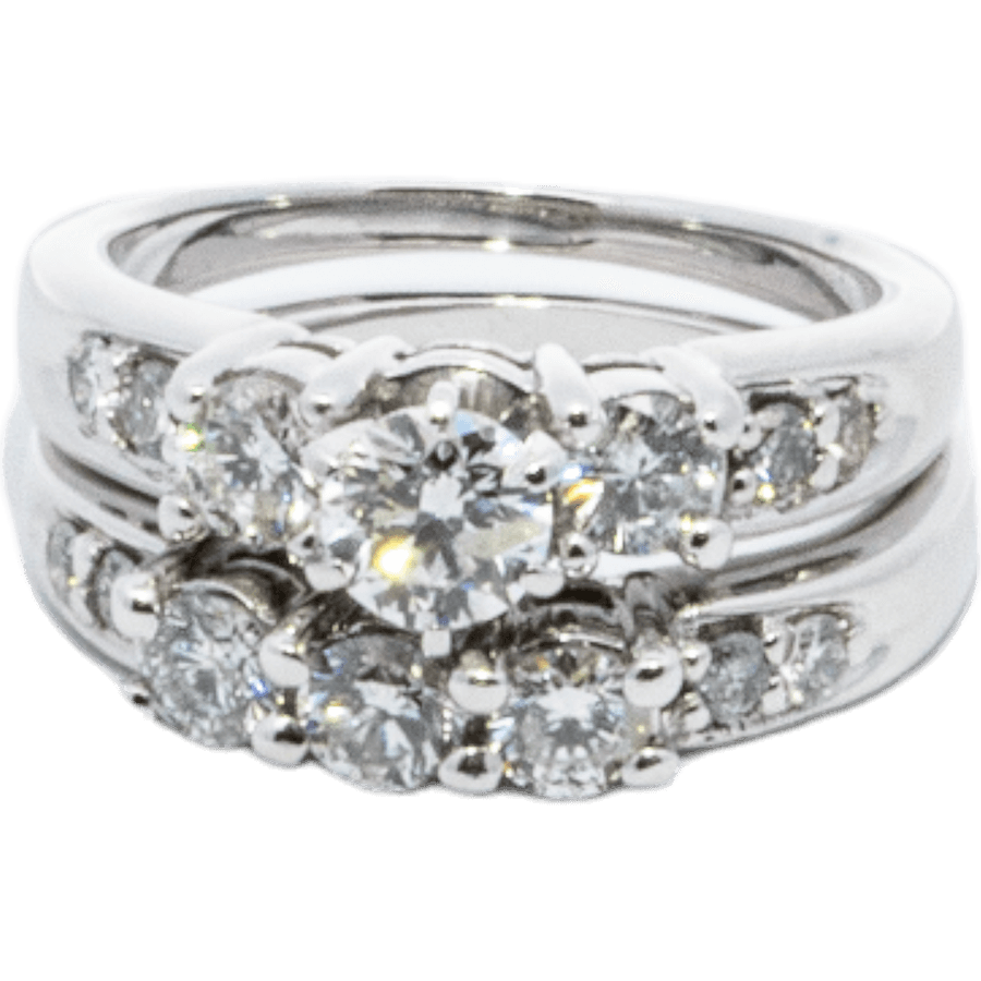  Ring 14k White Gold with 1.44 Carats of Diamond