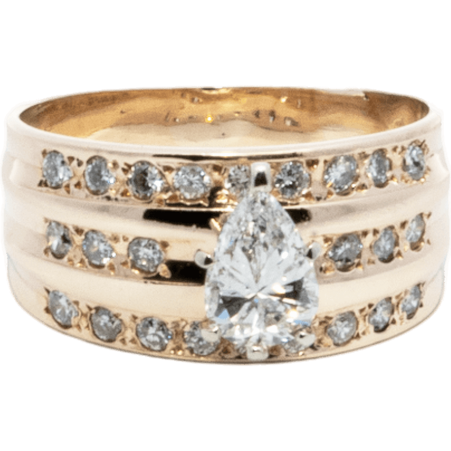  Ring 14k Yellow Gold with 1.44 Carats of Diamond