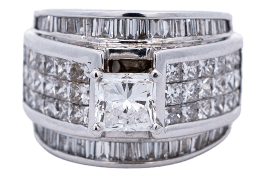  Ring 14k White Gold 87 Diamonds