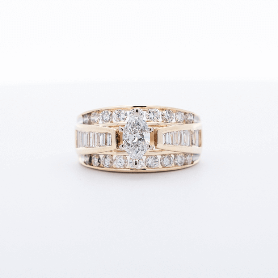  Ring 14k Yellow Gold 36 Diamonds