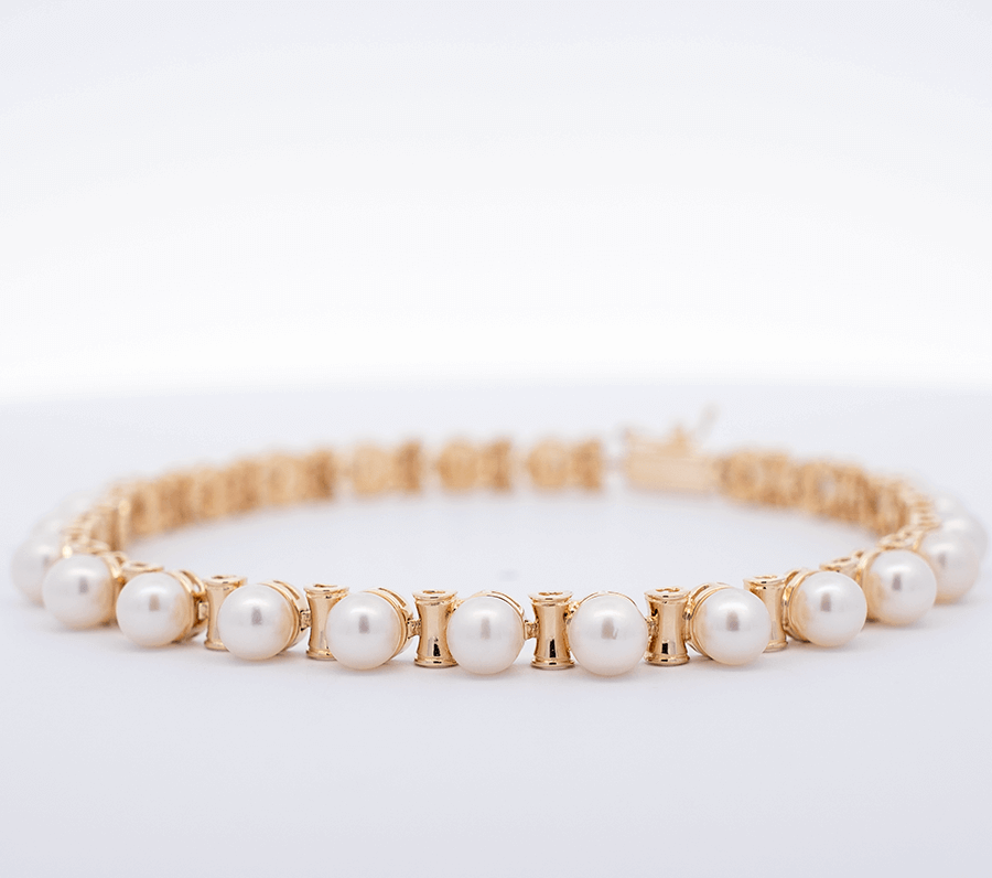 Picture of  Bracelet 14k Yellow Gold Synthetic Pearl