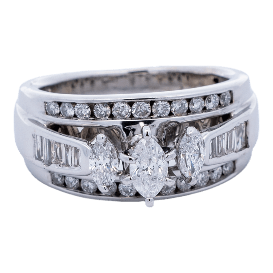  Ring 14k White Gold 45 Diamonds