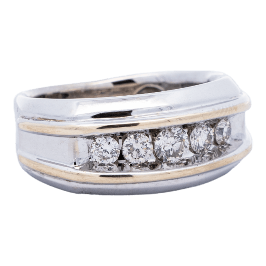 Picture of  Ring 10k White Gold 5 Diamonds