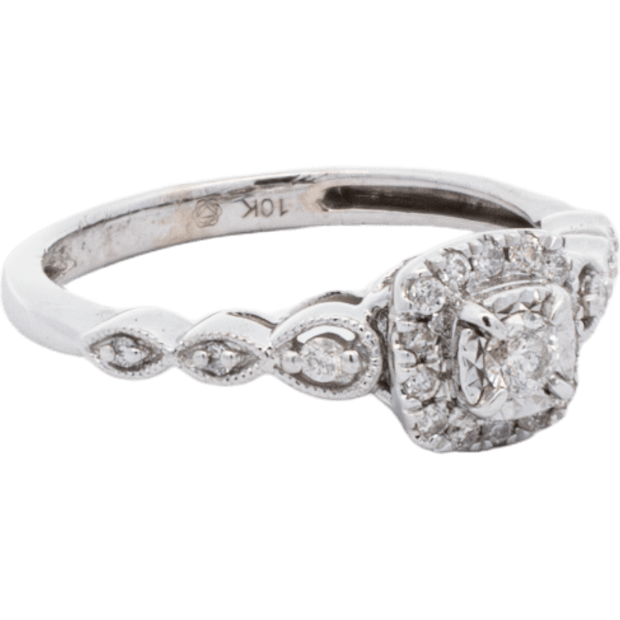 Picture of  Ring 10K White Gold 21 Diamonds