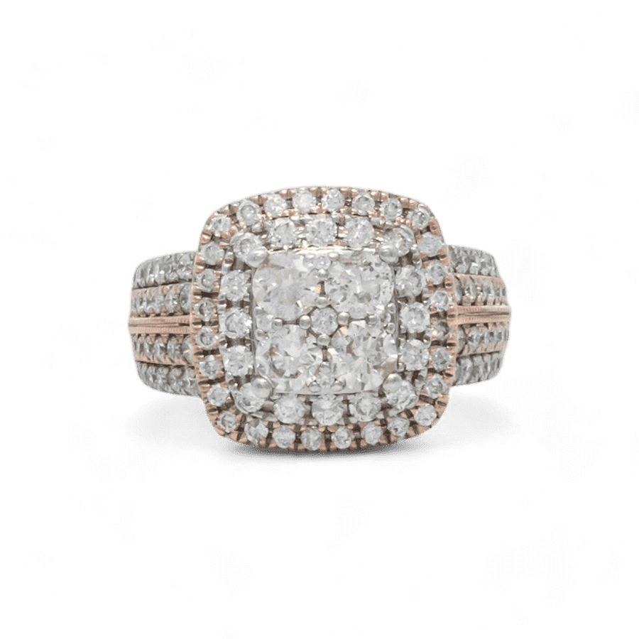  Ring 14K White Gold With 2.57 Carats Of Diamonds