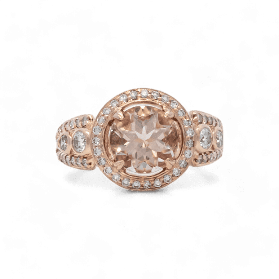  Ring 14k Rose Gold With 0.49 Carats Of Diamonds