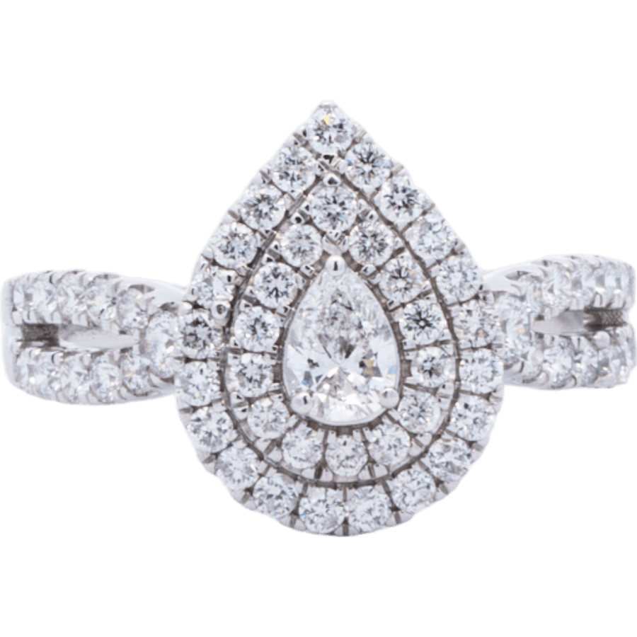  Ring 10k White Gold 58 Diamonds