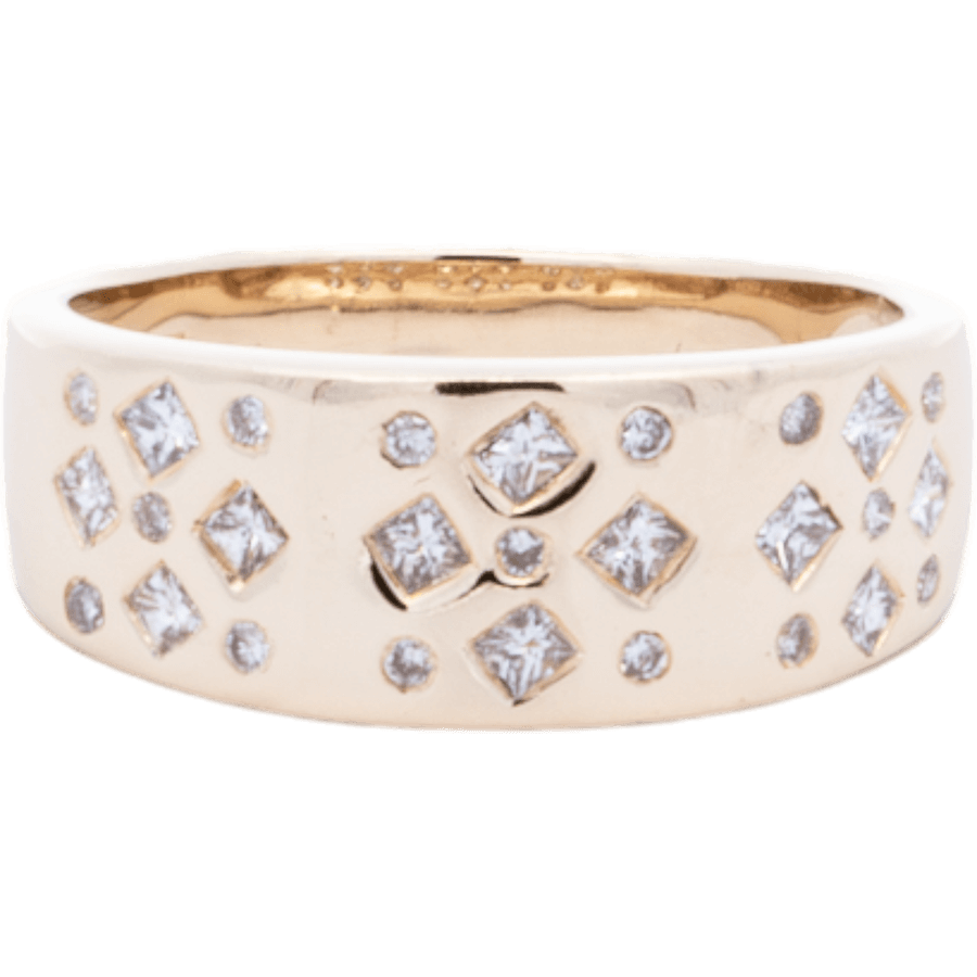  Ring 14k Yellow Gold With 0.63 Carats Of Diamonds