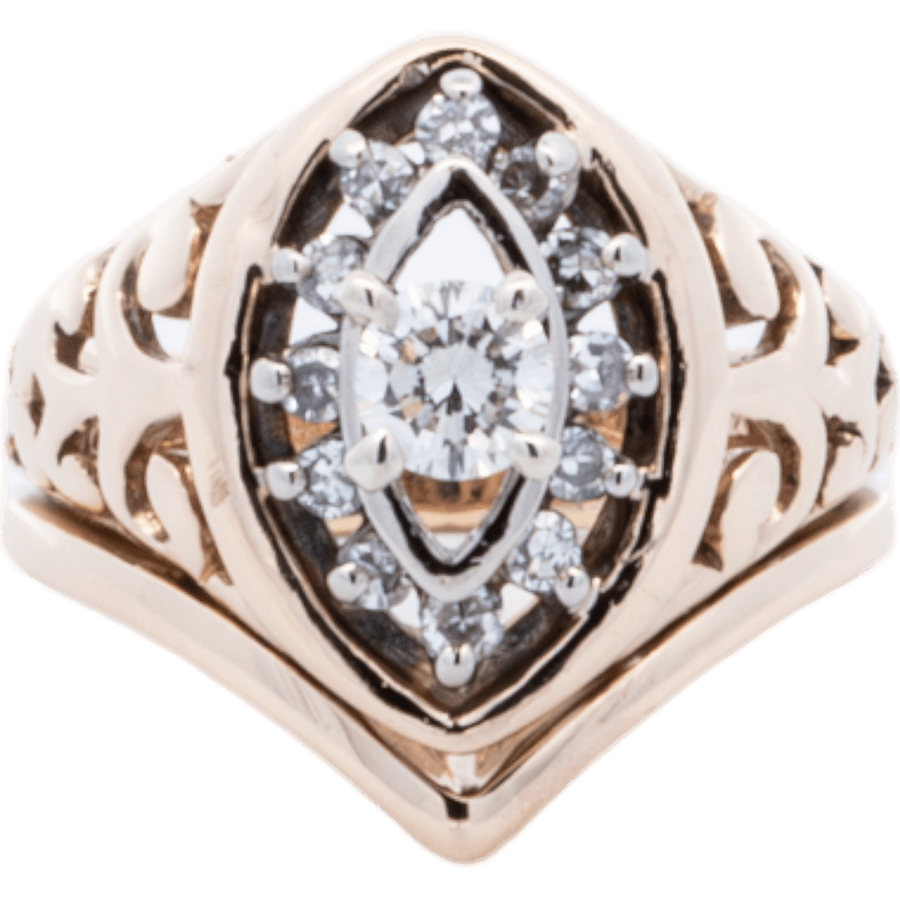  Ring 14k Yellow Gold With 0.62 Carats Of Diamonds