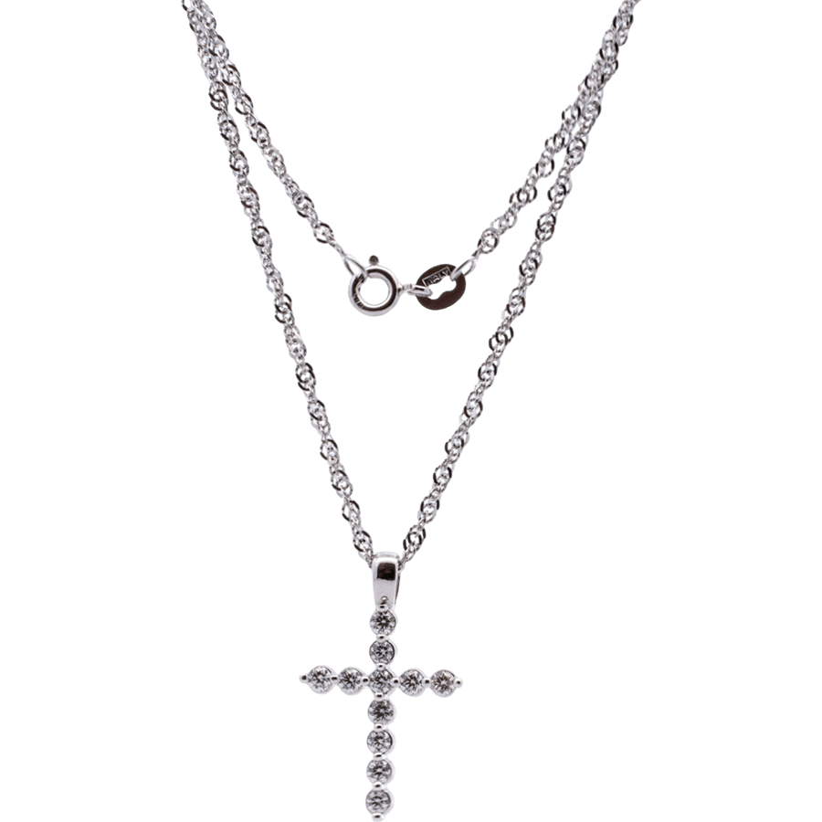  Necklace 14k White Gold With 0.77 Carats Of Diamonds