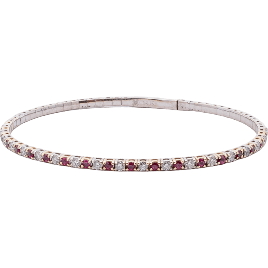  Bracelet 14k White Gold with 0.63 Carats of Diamonds