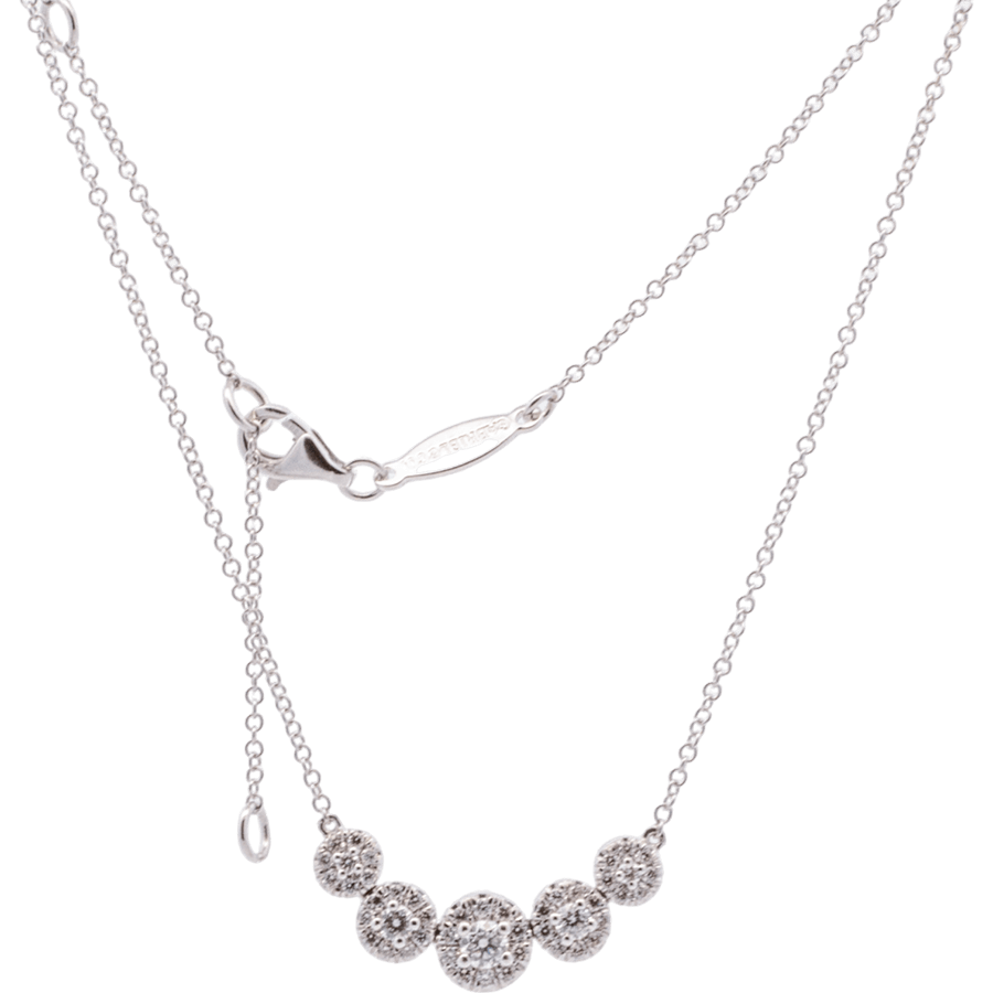  Necklace 14k White Gold with 0.41 Carats of Diamonds