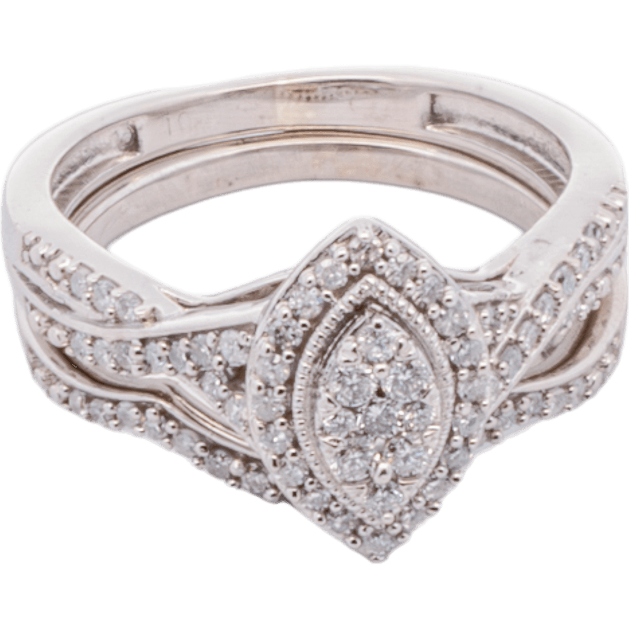  Ring 10k White Gold with 0.488 Carats of Diamonds