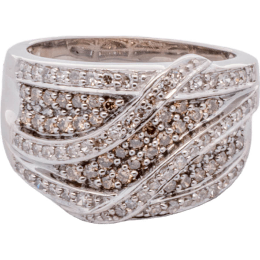  Ring 14k White Gold with 0.98 Carats of Diamonds