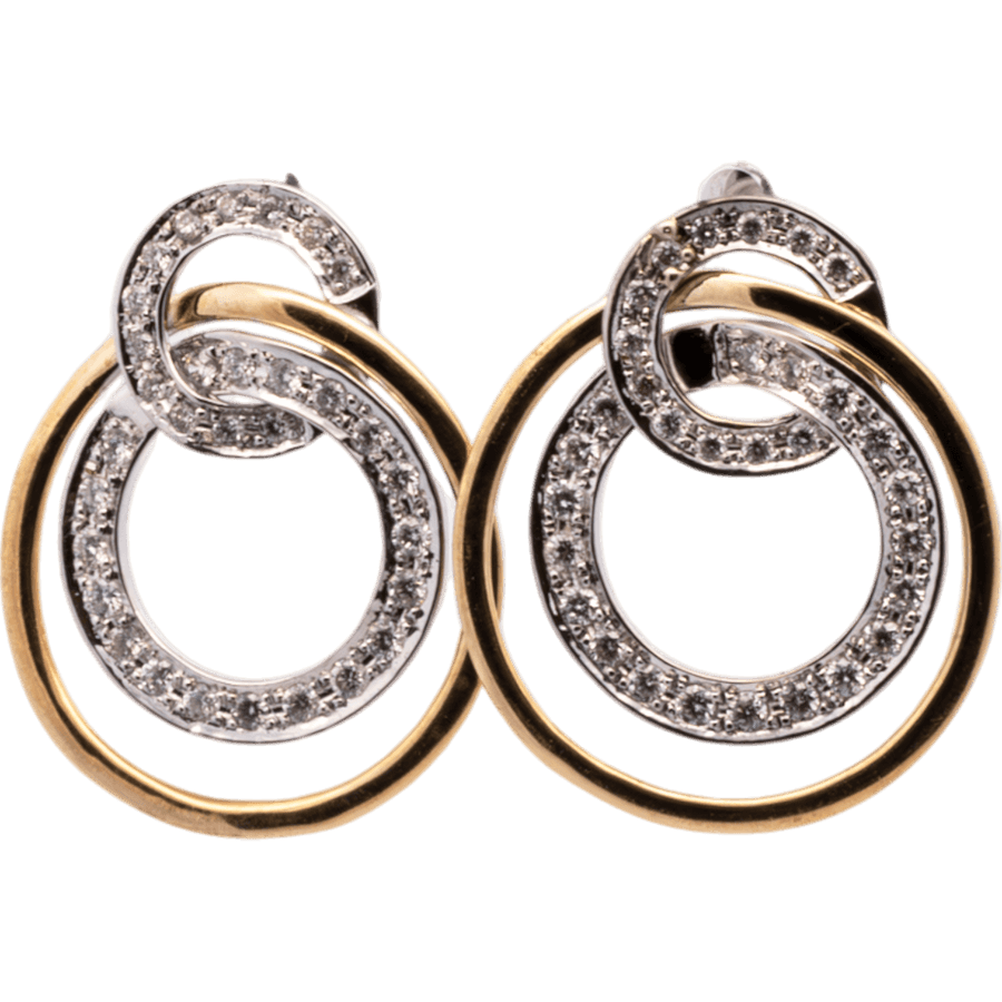 Picture of  Earrings 18k Two Toned Gold with 1.02 Carats of Diamonds