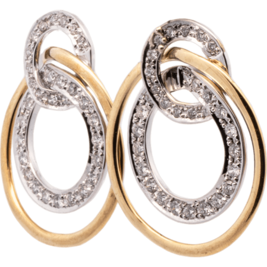 Picture of  Earrings 18k Two Toned Gold with 1.02 Carats of Diamonds