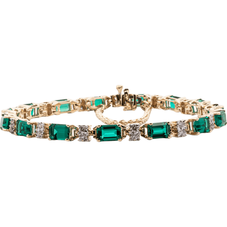  Bracelet 14k Yellow Gold with 0.3 Carats of Diamonds