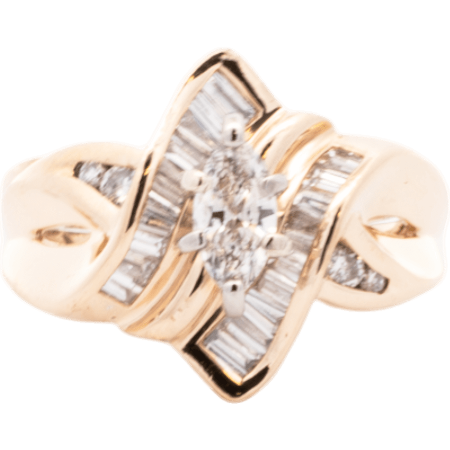  Ring 14k Yellow Gold with 0.92 Carats of Diamonds