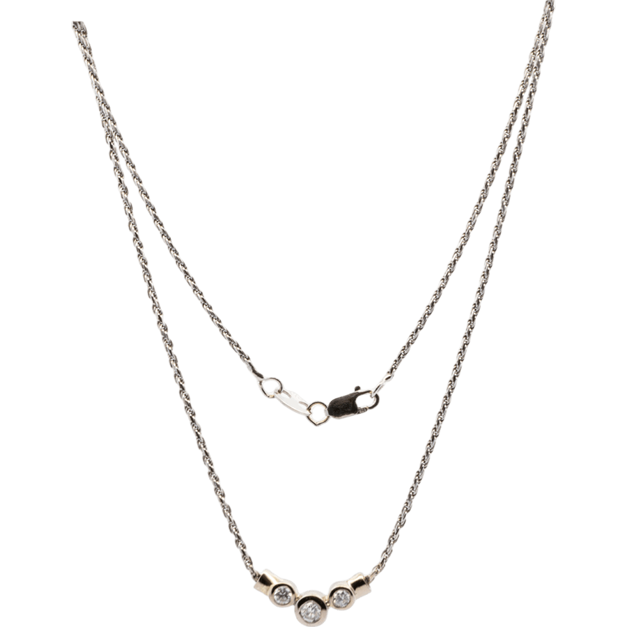  Necklace 14k Yellow Gold with 0.35 Carats of Diamonds