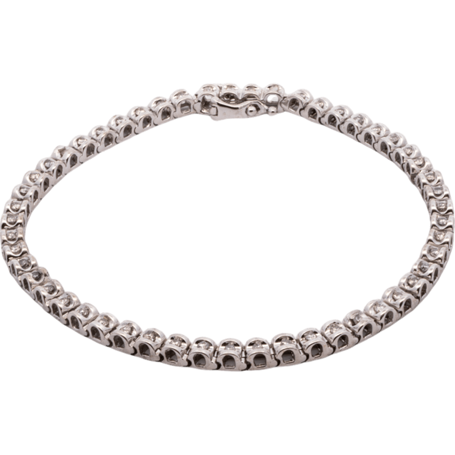  Bracelet 14k White Gold with 1.04 Carats of Diamonds