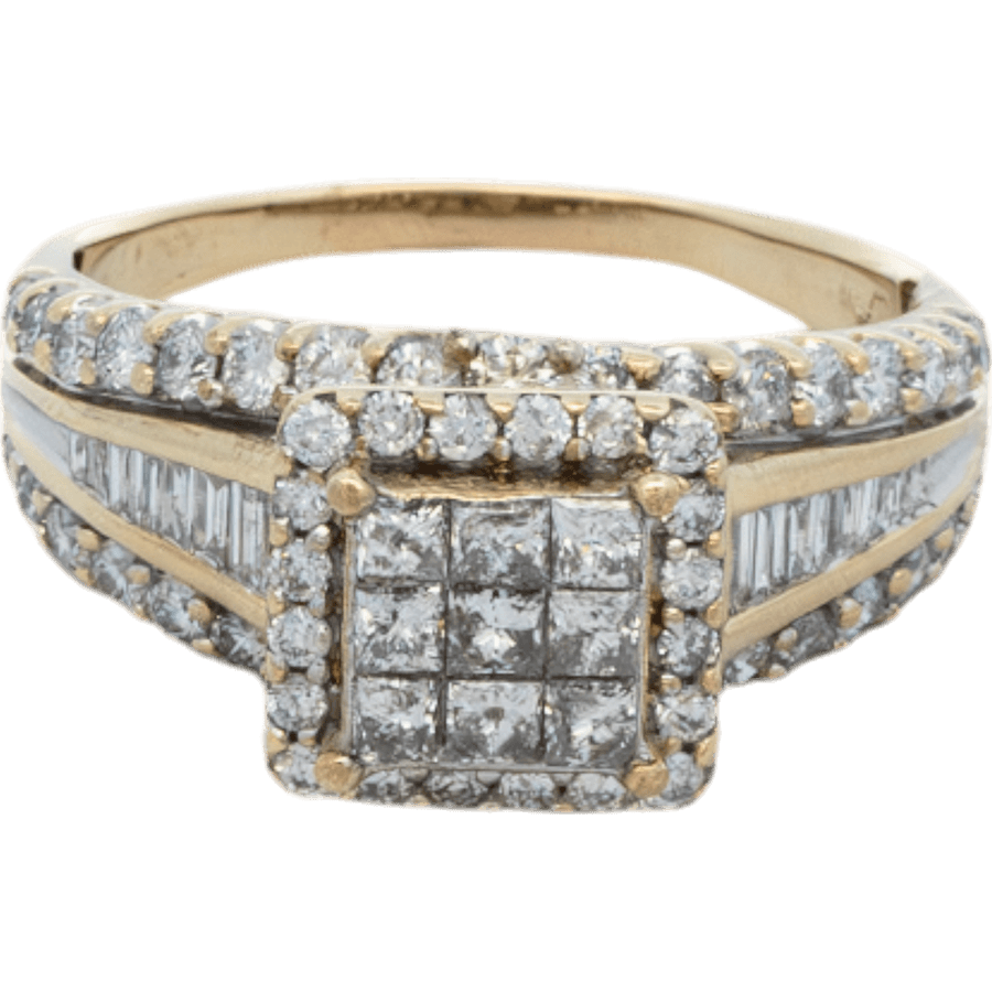  Ring 10k Yellow Gold with 2.48 Total Carats of Diamonds